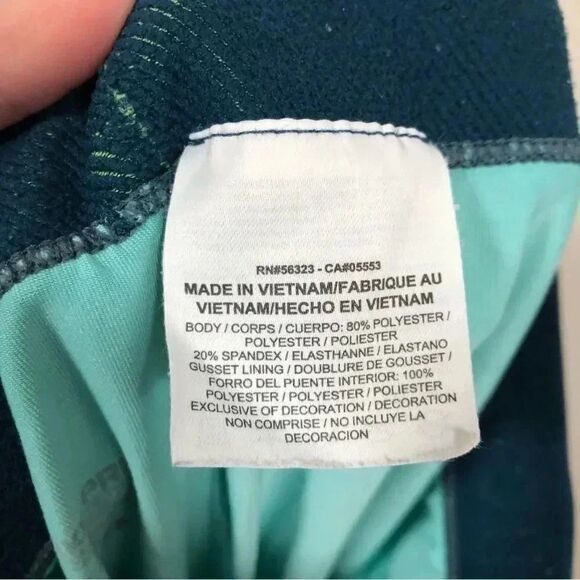 Nike Pro Line Women’s DriFit Capri Performance Leggings Teal/Green Patterns - Picture 6 of 8